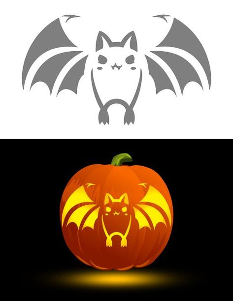 Pumpkin Bat Carving, Easy Bat Pumpkin Carving, Pumpkin Carving Bat Ideas, Spooky Pumpkin Stencils, Bat Carving Pumpkin, Bat Pumpkin Carving Stencils, Kawaii Pumpkin Carving Stencils, 2023 Pumpkin Ideas, Bat Pumpkin Carving Templates