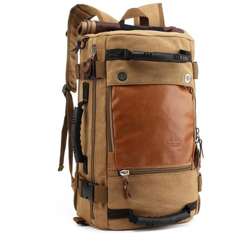 15" Laptop Travel Canvas Rucksack Backpack Men's Bag Travel Backpack 7140 Big Travel Bag, Camping Rucksack, Mens Luggage, Rucksack Bag, Backpack Handbag, Hiking Bag, Rucksack Backpack, Backpack Travel, Black Leather Backpack