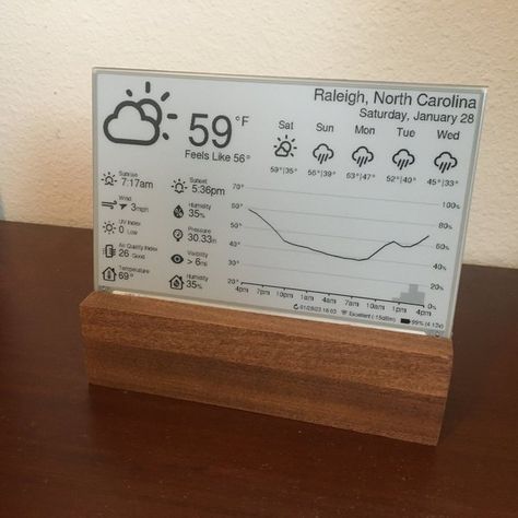 Arduino Display, Projets Raspberry Pi, E Paper Display, Clock Project, Esp8266 Arduino, Weather Display, E Ink Display, Arduino Projects Diy, Diy Tech