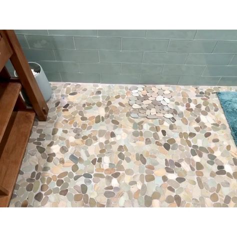 FuStone Bali 12" x 12" Natural Stone Mosaic Wall & Floor Tile & Reviews | Wayfair Stone Mosaic Wall, Natural Stone Mosaic, Penny Round Mosaic, Pebble Tile, Shower Floor Tile, Stone Mosaic Tile, Pebble Mosaic, Ivy Hill Tile, Mosaic Wall Tiles