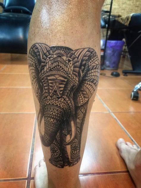 Elephant done by Taln of Taln Tattoo Studio in Koh Phangan, Thailand Thailand Tattoo Thai Art, Thai Elephant Tattoo, Thailand Tattoo Ideas, Elephant Art Tattoo, Thailand Tattoos, Full Hand Tattoo, Outer Forearm Tattoo, Favorite Tattoos, Thailand Tattoo