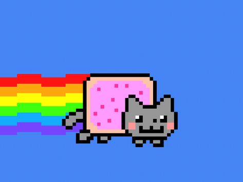 Nyan Cat by Allan Langer Tac Nyan, Nya Cat, Dead Mau5, Unicorn Games, Cat Toilet Training, Pop Tart, Cat Toilet, Nyan Cat, Minecraft Pixel Art