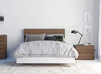 Nexera Sephia 3 Piece Full Size Bedroom Set, Walnut and White Full Size Bedroom, Full Size Storage Bed, Full Size Bedroom Sets, Full Size Headboard, Adult Bedroom, Full Size Bed, Bedroom Collection, Bedroom Furniture Sets, White Bedding