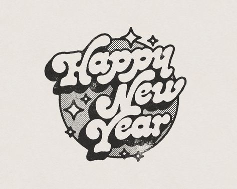 Happy New Year Retro, New Year Logo, Paper Overlay, Sublimation Templates, New Year Illustration, New Year Art, New Years Poster, Nail Art Disney, New Year Designs