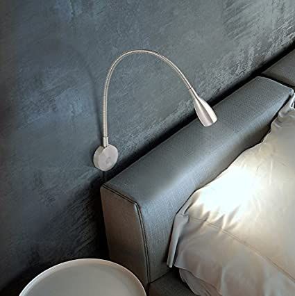 AmazonSmile: acegoo Bedside Reading Light, Minimalist LED Bed Reading Lamp Dimmable Touch Switch Headboard Wall Surface Mount Brushed Nickel: Home Improvement Reading Lamp Bedroom, Bed Reading Light, Bedroom Reading Lights, Wall Mounted Reading Lights, Unique Wall Lights, Led Bed, Headboard Lamp, Bedside Reading Lamps, Bedside Reading Light