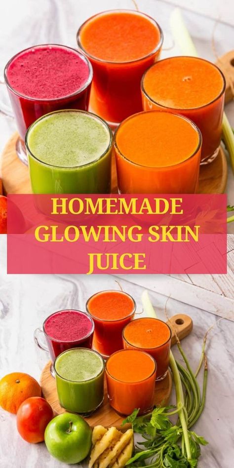 Juicing Recipes For Health Skin, Glow Skin Juice Recipe, Best Juicing Recipes For Skin, Juice For Skin Lightening, Juice For Healthy Skin, Vegetable Juice For Glowing Skin, Best Juice For Glowing Skin, Juicing For Skin Glow, Juicing For Skin Health