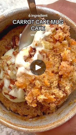 22K views · 218 reactions | 1-Minute Carrot Cake Mug Magic! 🥕✨ Quick, Easy, & Delicious!

Craving carrot cake but short on time? This 1-minute Carrot Cake Mug Cake is your answer—moist, easy, and made with just 7 simple ingredients!

Ingredients:

• 4 tbsp flour (or GF plain flour)

• 3 tbsp grated carrot

• 1 tbsp sugar

• ½ tsp cinnamon

• ½ tsp baking powder

• 4 tbsp plant-based milk

• 2 tbsp chopped pecans (optional for nut-free)

Method:

• In a microwave-safe mug, mix together all the ingredients until well combined.

• Microwave on high for 1-2 minutes, or until a toothpick inserted into the center comes out clean.

• Let it cool slightly, then enjoy your quick and easy Carrot Cake Mug Cake!

Enjoy your instant carrot cake fix without the fuss! Perfect for when you want a slice o Carrot Cake Mug Cake, Easy Carrot Cake, Cake Mug, Plant Based Milk, Plain Flour, Chopped Pecans, Mug Cake, Easy Delicious, Nut Free