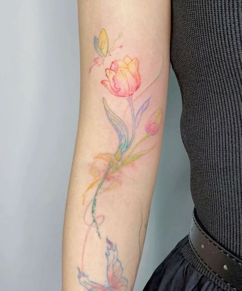 Pastel Tattoo, Pink Tattoo, Handpoke Tattoo, Cute Little Tattoos, Minimalist Tattoos, 1 Tattoo, Dream Tattoos, Elegant Tattoos, 문신 디자인