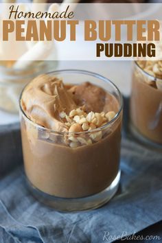 Peanut Butter Pudding, Butter Pudding, Homemade Pudding, Peanut Butter Desserts, Cold Desserts, Homemade Peanut Butter, Pita Chips, Peanut Butter Recipes, Pudding Recipe