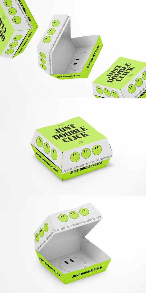 Burger Box Mockup Burger Package Design, Burger Box Packaging Design, Burger Box Design, Burger Packaging Design, Burger Box Packaging, Bites Packaging, Burger Packaging, Sandwich Packaging, Burger Box