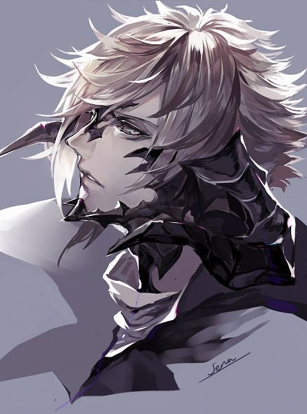 Au Ra (2480x3341 5,344 kB.) Au Ra, An Anime, Anime Character, Blonde Hair, Blonde, Hair, Anime, White, Black