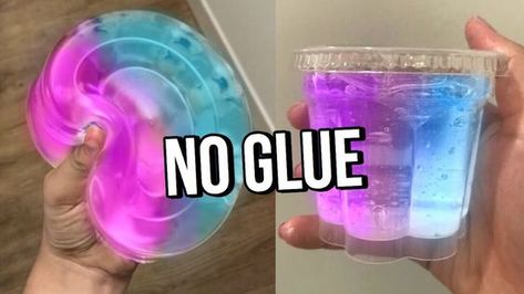 One Ingredient Slime, Slime With Out Glue, 1 Ingredient Slime, No Glue Slime, Slime Without Glue, Water Slime, Fluffy Slime Recipe, Glue Slime, Making Fluffy Slime