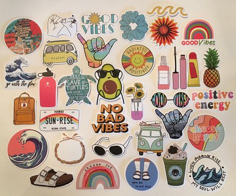 Hydro Flask Stickers, You Are My Soul, Waves Beach, Collage Mixed Media, Mixed Media Crafts, Waterproof Paper, Hydroflask Stickers, Vsco Girl, Hydro Flask