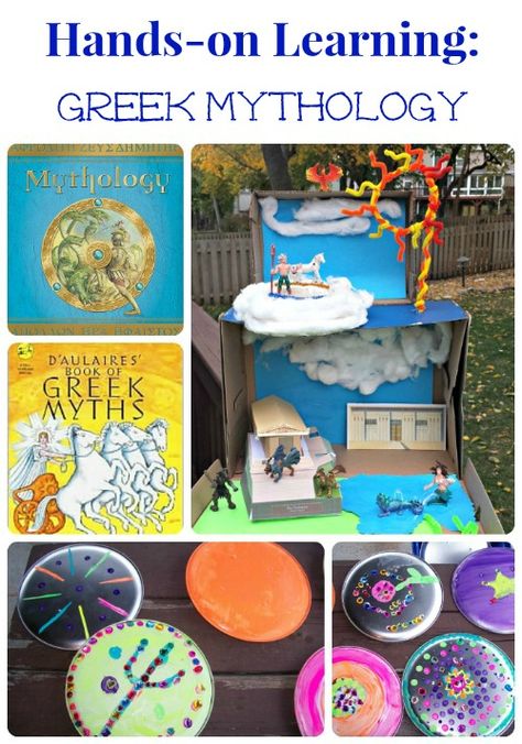 Do you have kids who are fans of Percy Jackson & the Greek gods?  Learn about some of the fun ways we've made this ancient world a hands-on experience for kids! Greek Mythology Lessons, Ancient Greece Activities, Greek Activities, Books And Crafts, Learning Greek, Planning School, The Greek Gods, Mythology Books, Homeschool Social Studies