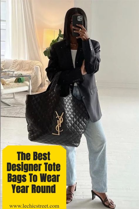 The Best Designer Tote Bags To Wear Year Round. Looking for the best designer tote bags from several tote design. Plenty of tote bags for work bag laptop or mom bags. They all have classic handbag aesthetic. Designer totes are bags aesthetic is a classic handbag that should be every womens handbag collection and closet. #totebag #bagsaesthetic #totebags #handbagaesthetic #handbagtote Blazer Outfits For Women Parties, Blazer Outfits Casual Street Styles, Blazer Outfits For Women Work, Blazer Outfits For Women Classy, Summer Blazer Outfits, Handbag Aesthetic, Tote Bag Outfit, Aesthetic Designer, Bags For Work