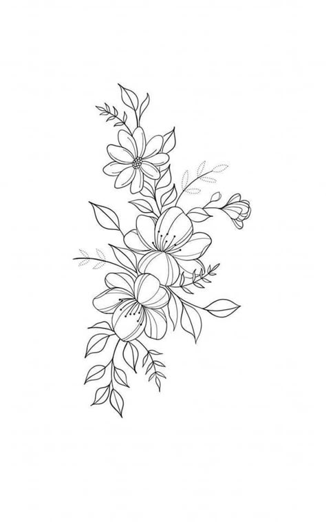 Birds And Flowers Tattoo Sleeve, Dotwork Floral Tattoo, Tattoos On White Background, Floral Shoulder Tattoo Design, Medium Size Tattoos For Women Arm, Flower Tattoos Outline, Floral Armband Tattoo For Women, Floral Tattoo Filler, Arm Tattoos For Women Stencil