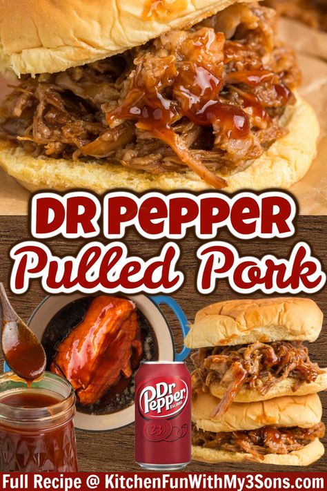 Pulled Pork Sauce Recipe, Dr Pepper Pulled Pork Crock Pot, Barbecue Pulled Pork Recipe, Pulled Pork Sauce, Doctor Pepper, Dr Pepper Pulled Pork, Pulled Pork Oven, Pepper Vinegar, Bbq Pulled Pork Recipe