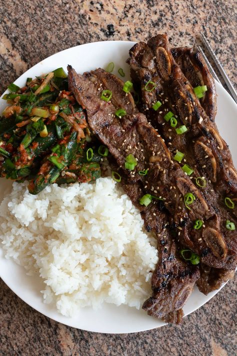 Kalbi - Onolicious Hawaiʻi Kalbi Sauce, Kalbi Recipe, Kalbi Marinade, Kalbi Beef, Kalbi Ribs, Hawaiian Plate Lunch, Hawaii Recipes, Korean Glass Noodles, Island Recipes