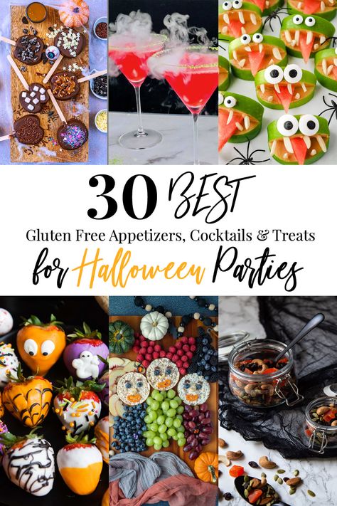 30 Gluten Free Halloween Recipes Gf Halloween Appetizers, Gluten Free Dairy Free Halloween Appetizers, Weight Watcher Halloween Recipes, Halloween Potluck Gluten Free, Gluten Free Platter, Halloween Entertaining Food, Gluten Free Halloween Dinner Ideas, Gluten Free Desserts Halloween, Halloween Gluten Free Appetizers