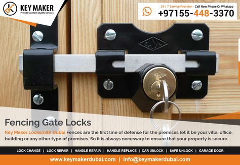 http://keymakerdubai.com/residential-locksmith-services/fencing-gate-locks-dubai Fences are the first line of defense for the premises let it be your villa, office, building or any other type of premises. So it is always necessary to ensure that your property is secure. A small fence gate of your home limits your kids within the house yard, while they play out there in your absence #HouseLockOut #LockReKey #LockChange #NewLockInstallation #HighSecurityLocks #PatioDoorLocks Wooden Fence Gate, Patio Door Locks, Wooden Garden Gate, Garage Door Lock, Backyard Gates, Timber Gates, Outdoor Gate, Fence Doors, Side Gates