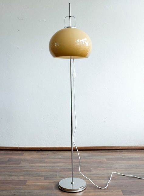 For sale: Floor lamp by Harvey Guzzini for Meblo, 1970s Guzzini Lamp, Harvey Guzzini, Brooklyn Loft, Design Lighting, Floor Lamp Lighting, Room Themes, White Beige, Vintage Design, Floor Lamp