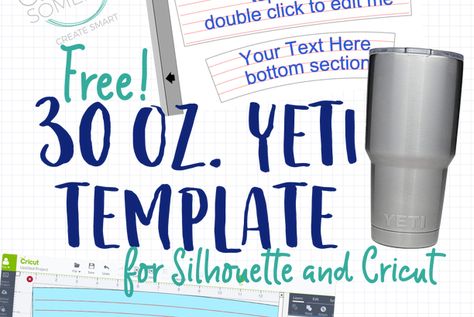 Yeti tumbler template freebie Camping Products, Camping Diy, Silhouette Cameo Tutorials, Silhouette Tutorials, Yeti Tumbler, Diy Cups, Yeti Rambler, Silhouette Vinyl, Cricut Tutorials