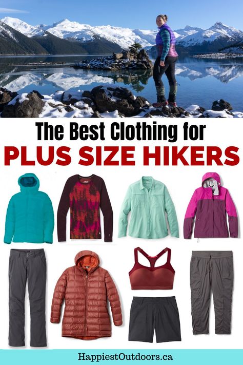 Plus Size Backpacking, Hiking Outfit Spring Plus Size, Plus Size Hike Outfit, Hiking Outfits Plus Size, Plus Size Hiking Outfit Fall, Hiking Plus Size, Plus Size Hiking Clothes, Mid Size Hiking Outfit, Plus Size Outdoor Outfits