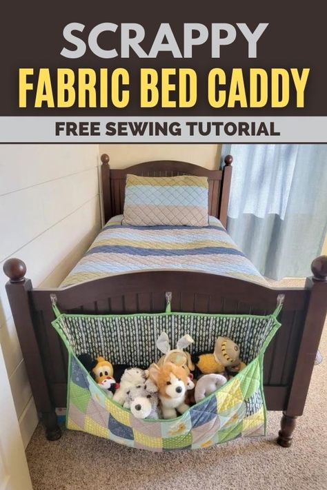 Bed Pockets Pattern Bedside Caddy, Sewing Projects For Around The House, How To Hang Bags In Room, Minky Sewing Projects, Sewing For Home Decor, Kid Friendly Sewing Projects, Easy Toys To Make, Sewing For Kids Projects, Diy Beddys Bedding