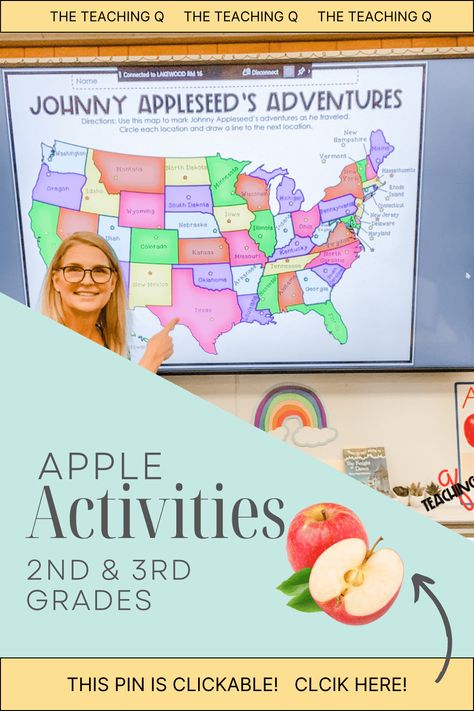 Johnny Appleseed Craft, Johnny Appleseed Activities, Apple Day, Autumn Teaching Ideas, Johnny Appleseed, Teaching Spelling, Apple Activities, Map Activities, Classroom Centers