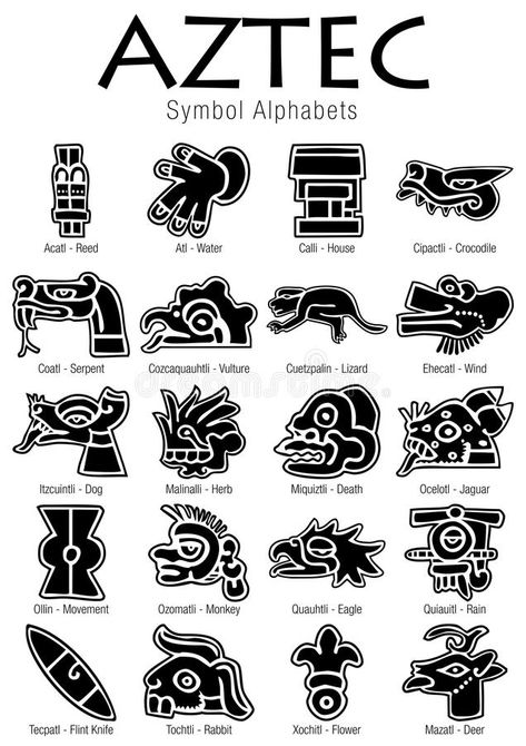 Set of Aztec Symbol Alphabets in black color stock illustration Aztec Alphabet Symbols, Aztec Art Design, Aztec Cartoon Art, Tiny Aztec Tattoo, Lenca Tribe Tattoo, Aztec Bird Symbol, Aztec Pixel Art, Aztec Protection Symbol, Aztec Hyroglyphs