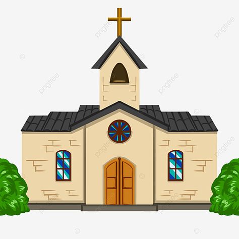 Community Places Pictures, Church Cartoon, Community Clipart, Town Cartoon, Building Clipart, Church Clipart, Church Illustration, Building Png, Places In The Community