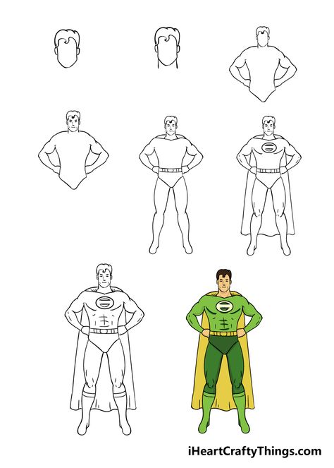 How to Draw A Superhero – A Step by Step Guide Superhero Drawings Easy, Draw Superhero, Super Hero Drawing, Draw Outfits, Superhero Drawings, Superhero Drawing, Tree Drawings Pencil, Drawing Superheroes, Draw Easy