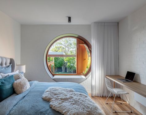 Gallery of Totoro House / CplusC Architectural Workshop - 18 Totoro House, Round Window, Prefab Homes, Main Bedroom, Mid Century House, Decoration Design, Inspired Homes, Mid Century Design, Modern Bedroom