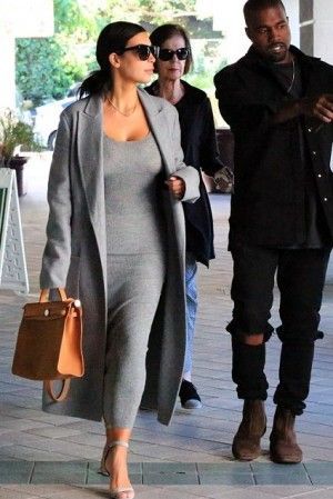 Hermes Herbag zip Kim Kanye, Kardashian Fashion, 31 Bag, Kanye West And Kim, Kim Kardashian Outfits, Kim And Kanye, Kardashian Outfit, Kim Kardashian And Kanye, Knit Tank Dress