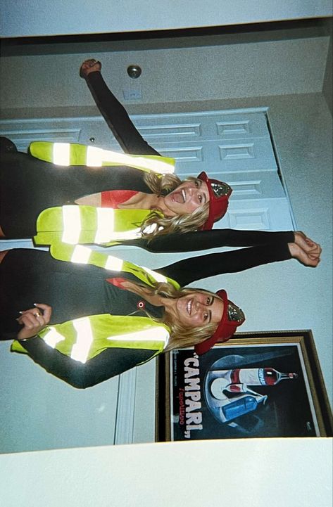 Duo Halloween Costumes Fire Fighters, Halloween Custome Ideas For Best Friends, First Responders Halloween Costumes, Cop Duo Costume, Girl Hunter Costume, Best Friend Customes Ideas, Preppy Firefighter Costume, Duo Halloween Costumes With Dog, Cute Halloween Costumes With Friends