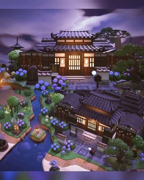 Acnh Rivendell, Castle Animal Crossing, Zen Garden Animal Crossing, Japan House Exterior, Animal Crossing Japanese, 3ds Aesthetic, Acnh Zen Garden, Shrine Japanese, Japanese Entrance