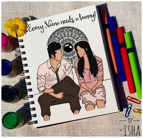 Yjhd Illustration, Mandala Art For Friends, Yjhd Painting, Love Mandala Art With Quotes, Yjhd Drawing, Aesthetic Mandala Art With Quotes, Indian Couple Drawing Art, Friends Mandala Art, Illustration Mandala Art