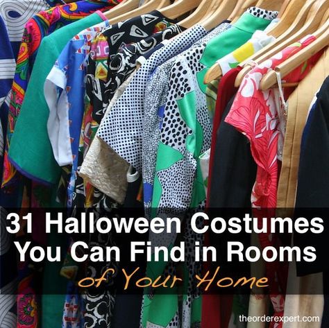 Looking for inexpensive, easy, and clever Halloween costume ideas? All you have to do is take a look around your home. Here is a thoughtful collection of 31 easy costume ideas, perfect for Halloween or a homemade costume party. Closet Organization Solutions, Selling Used Clothes, Closet Organisation, The Curated Closet, Quick Halloween Costumes, Amazing Closets, Closet Hacks Organizing, Curated Closet, Clever Halloween Costumes