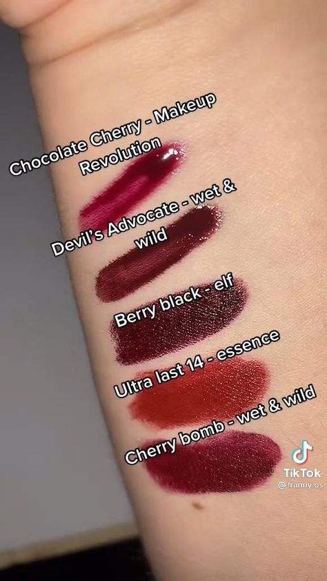 Red Cherry Lipstick, Dark Cherry Lip Gloss, Vampire Red Lipstick, Vampire Lipstick, Dark Red Lip, Dark Red Lipstick, Cherry Lipstick, Maroon Lipstick, Goth Vampire