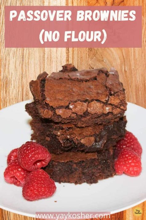 This kosher for Passover recipe for Easy Gluten Free Brownies is one of the staples on our list of the Best Passover Dessert Recipes. These brownies are super moist and fudgy, need only 6 ingredients, and are ready in just over 30 minutes. These brownies are kosher for Passover, gluten free, dairy free, nut free, and pareve. Passover Desserts Easy, Kosher Dessert Recipes, Passover Dessert Recipes, Gluten Free Dairy Free Cake, Passover Recipes Dinner, Kosher Desserts, Passover Recipes Dessert, Kosher For Passover, Passover Desserts