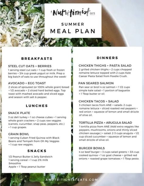 summer meal plan - My Everyday Table Summer Meal Plan, Camping Meal Planning, Flexitarian Diet, Avocado Toast Egg, Summer Meal Planning, Summer Meal, Foodie Crush, Healthy Summer Recipes, Weeknight Dinner Recipe