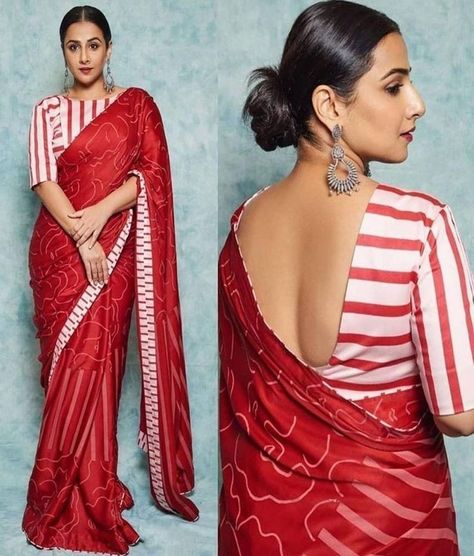 Striped Blouse Designs, Blouse Designs For Saree, Neck Models, Neck Patterns, Cotton Saree Blouse Designs, Saree Blouse Neck Designs, New Saree Blouse Designs, Sari Blouse Designs, Indian Saree Blouses Designs