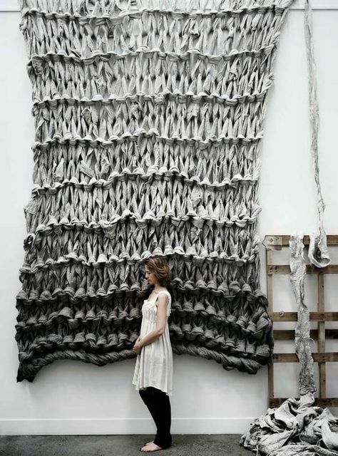 Textile Artists: 10 to Watch | Apartment Therapy Extreme Knitting, Knit Art, Beaded Beads, Fabric Wall Art, Sea Art, Piece Of Art, Cool Ideas, Art Textile, Textile Artists