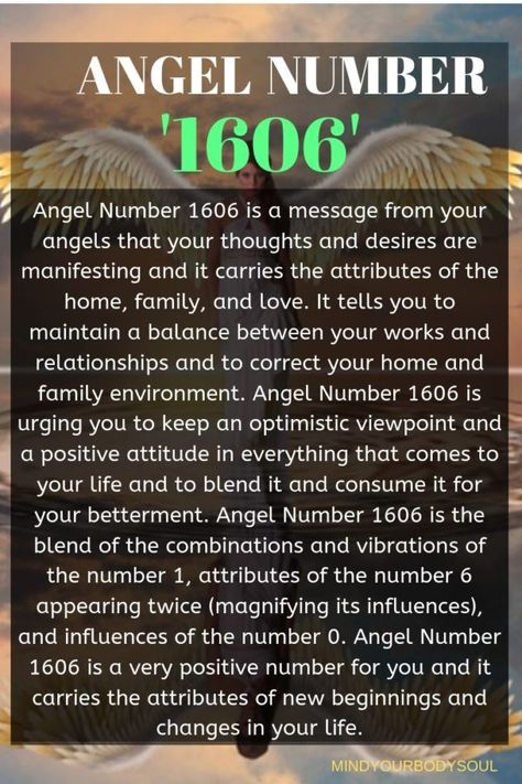 Angel Number 1606 And It’s MeaningAngel Number 1606 is a message from your angels that your thoughts and desires are manifesting and it carries the attributes of the home, family, and love. It tells you to maintain a balance between your works and relationships and to correct your home and family environment. 101 Meaning Angel, 101 Angel Number Meaning, 101 Angel Number, Number Meaning Tattoo, Angles Numbers, 1515 Angel Number, 101 Meaning, 8888 Angel Number, Lifepath Numerology