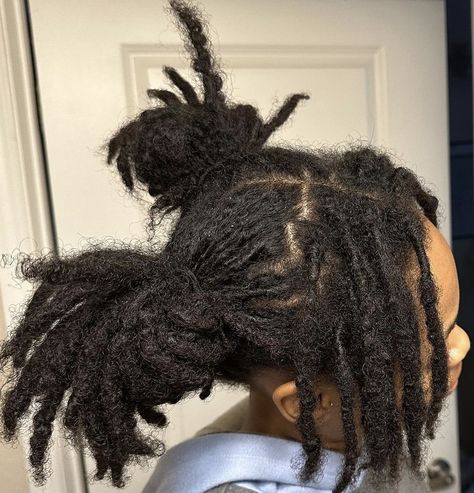 Short Fluffy Locs, Fluffy Locs, Loc Goddess, Short Dreadlocks Styles, Loc Inspiration, Loc Hairstyles, Hair Color Underneath, Short Locs Hairstyles, Dreadlock Styles