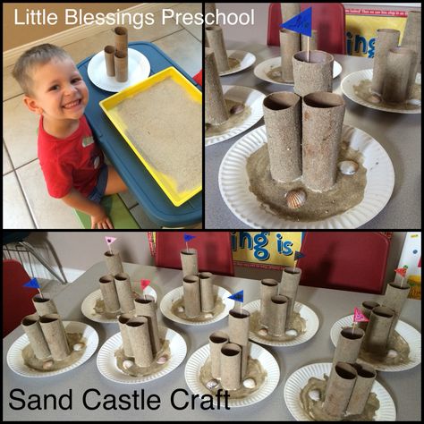 Sand Unit Preschool, Sand And Water Ideas Preschool, Sandcastle Preschool Craft, Sand Castle Art Preschool, Sand Castle Activities Preschool, Sandcastle Activities Preschool, Sand And Water Activities For Preschool, Sand Castle Craft Preschool, Creative Curriculum Sand Study