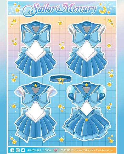 Mifey (mee•fay) on Instagram: “💙 Sailor Mercury Uniforms 💙 Official versions for both Manga & Anime I guess I never really paid total attention to the manga version, but…” Sailor Mercury Outfit Ideas, Sailor Moon Official, Hero Ideas, Sailor Moon Background, Magical Clothes, Moon Background, Sailor Guardians, Fnaf Cosplay, Anime I