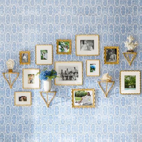 AERIN Gold Scalloped Gallery Wall Frame | Williams Sonoma Gold Frame Gallery Wall, Family Gallery Wall, Gold Frame Wall, Gallery Frames, Gallery Wall Frames, Up House, Williams Sonoma Home, Gold Picture Frames, Rococo Style