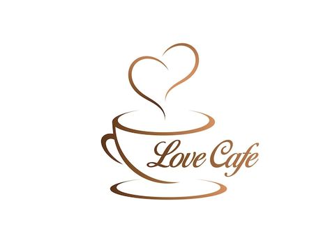 Creative cafe logo love cafe coffee shop... | Premium Vector #Freepik #vector #coffee-shop #cafe-shop Coffee Shop Logo Design Creative, Coffee Logo Design Art, Coffee Logo Design Ideas, Coffee Shop Logos, Cafe Logos, Coffee Shop Logo Design, Tea Logo, Love Cafe, Coffee Icon