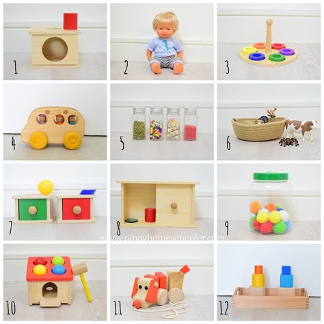 Montessori at 13 Months | The Pinay Homeschooler Montessori 13 Month Old, Montessori Shelf 12 Months, Montessori Trays 12 Months, Montessori Playroom 12 Months, 12 Month Montessori Activities, Montessori 13 Months, Montessori 12 Months, Montessori Shelf Ideas, Montessori Infant